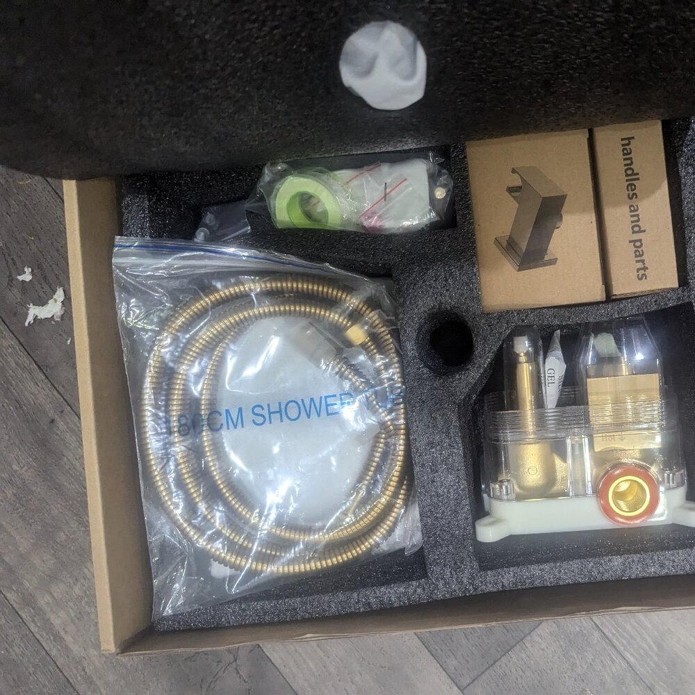 Shower System Rain Mixer Combo Set Brushed Nick